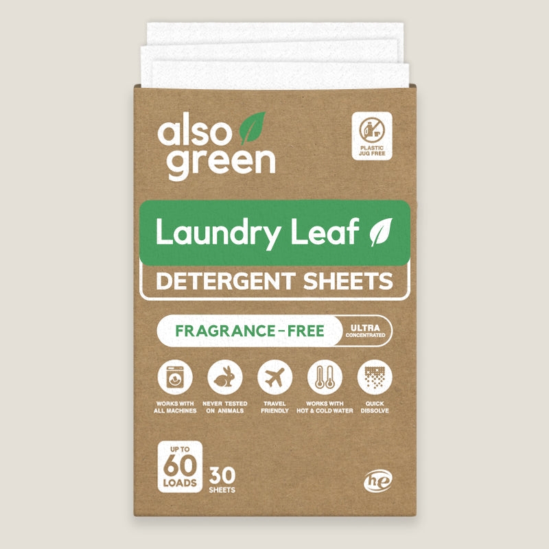 Laundry Leaf Detergent Sheet Fragrance-Free product packing on a blank background